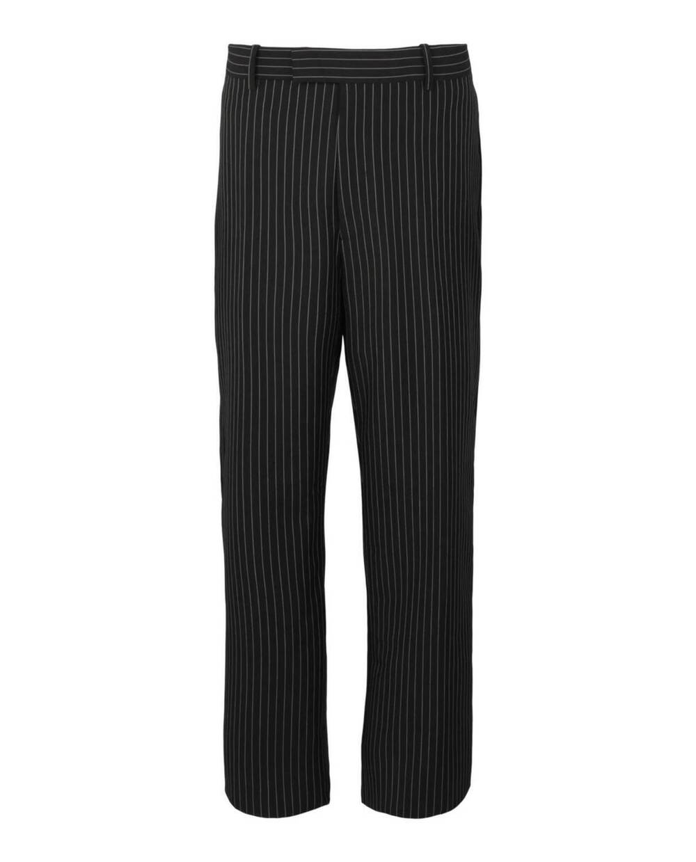 NEW SALVATORE FERRAGAMO women's pinstripe trousers in black